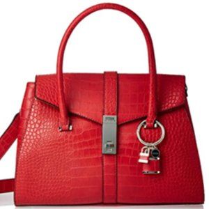 Guess Women's Asher Luxe Satchel Handbag (RED)
